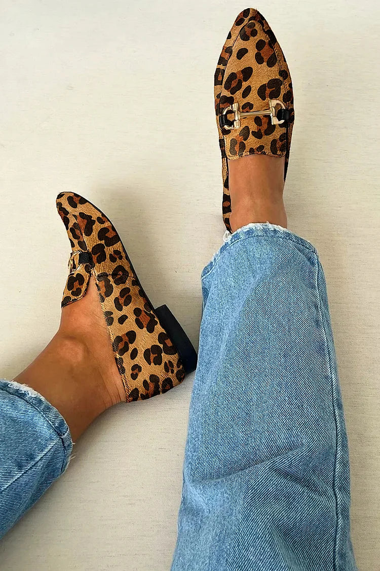 BIANCA | Mocasines elegantes con estampado y hebilla metálica