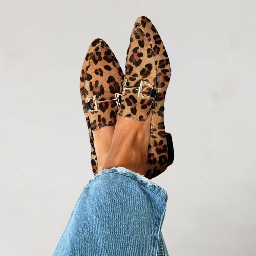 BIANCA | Mocasines elegantes con estampado y hebilla metálica