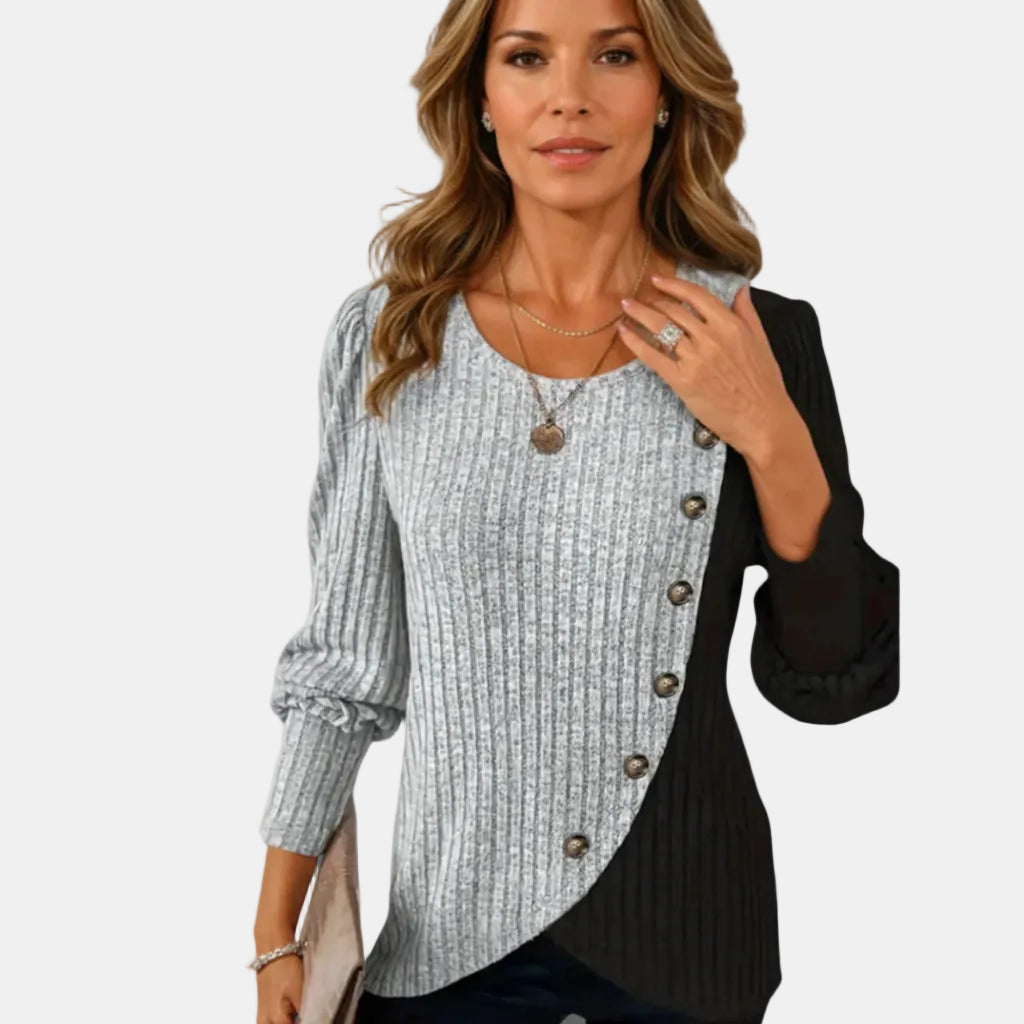 Elora | Jersey Elegante de Punto con Botonadura Frontal