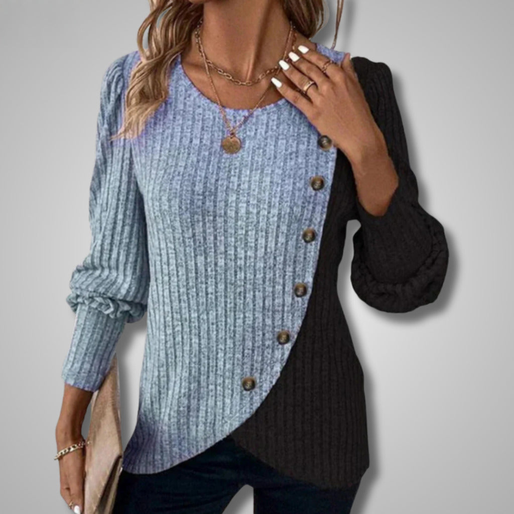 Elora | Jersey Elegante de Punto con Botonadura Frontal
