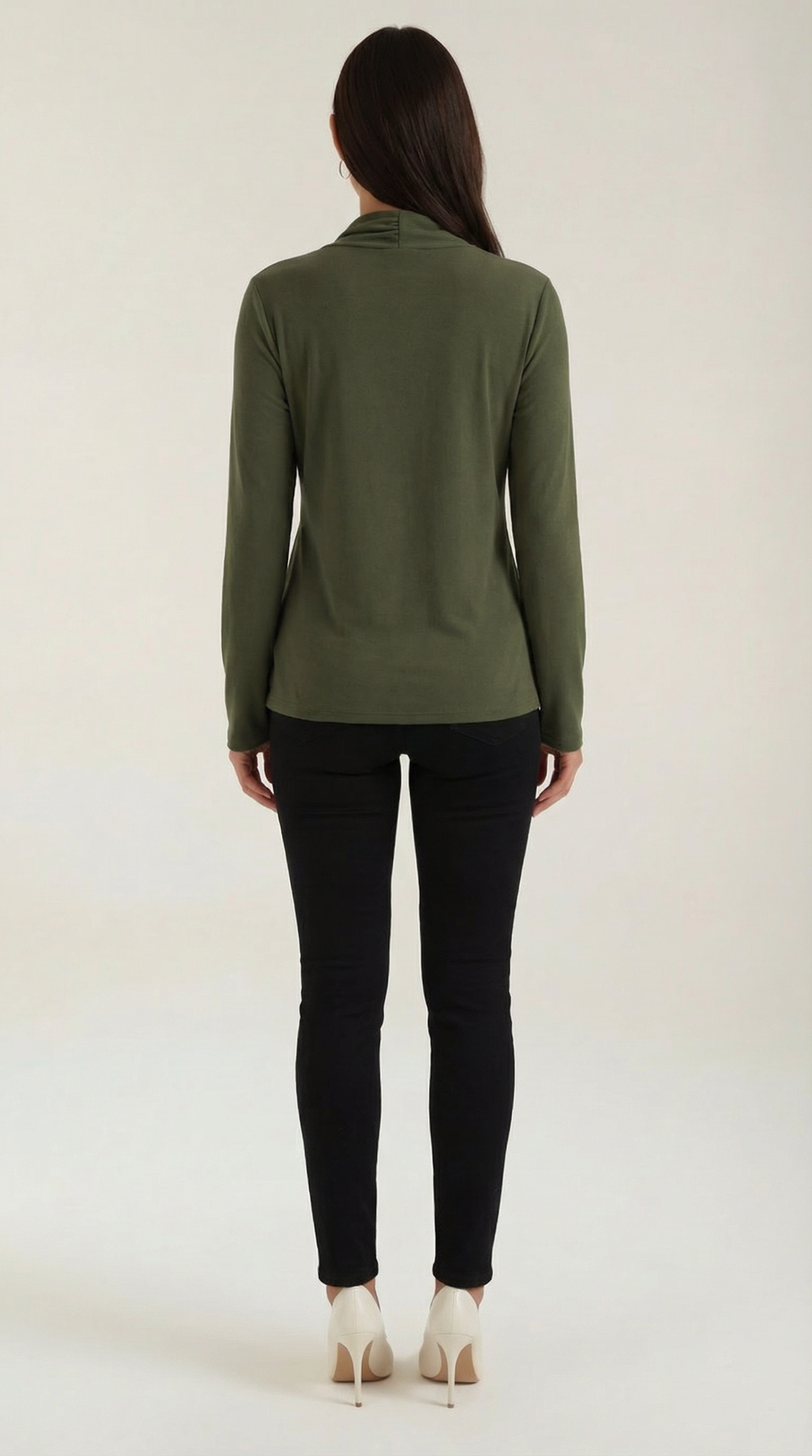 Blusa Jamie con cuello mock y lazo