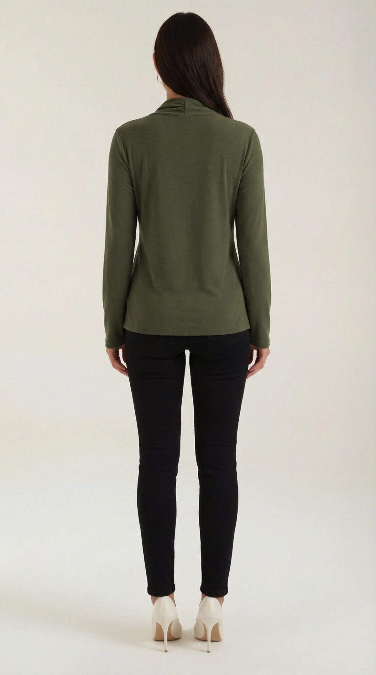 Blusa Jamie con cuello mock y lazo
